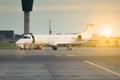 Air plane on landing strip