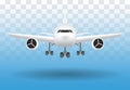 Air plane landing on transparent background vector