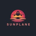 Air plane / plane Sunset logo design inspiration