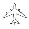 Air plane simple icon pictogram outline