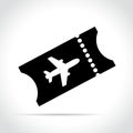 Air plane ticket icon on white background