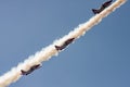 Air planes flying during the airshow.