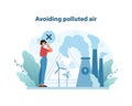 Air Pollution Avoidance Illustration. An