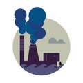 Air pollution banner. Factory with smoke stack Royalty Free Stock Photo