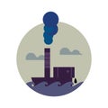 Air pollution banner. Factory with smoke stack Royalty Free Stock Photo