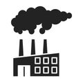 Air pollution black glyph icon. Eco problems. Isolated vector element. Outline pictogram for web page, mobile app, promo