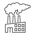 Air pollution black line icon. Eco problems. Isolated vector element. Outline pictogram for web page, mobile app, promo