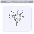 Daily air pollution check line icon. Air quality Royalty Free Stock Photo