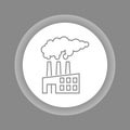 Air pollution color button icon. Eco problems.