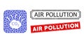 Air Pollution Distress Stamps with Cell Subtracted Mosaic CO2 Emission Cloud