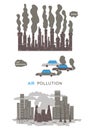 Air pollution. Ecology problem concept. Factories and cars pollute the environment.