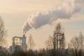 Air pollution by industrial enterprises causes global warming and climate change. Air pollution from industrial plant Royalty Free Stock Photo