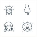 air pollution line icons. linear set. quality vector line set such as smoke, sneeze, nose bleeding