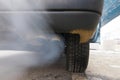 Air pollution and particulates caused by car exhaust gases Royalty Free Stock Photo