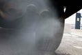 Air pollution and particulates caused by car exhaust gases Royalty Free Stock Photo