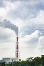 Air pollution from power plant chimneys, Royalty Free Stock Photo