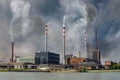 Air pollution and smog concept. Factory is producing toxic smoke