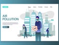 Air pollution vector website landing page design template Royalty Free Stock Photo
