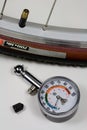 Air Pressure Gauge and Bicycle Tire