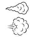 Air puff icon, steam cloud cartoon