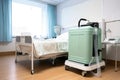 air purifier being used in hospital room, providing clean and clear air for patients