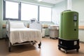 air purifier being used in hospital room, reducing germs and bacteria
