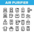 Air Purifier Devices Collection Icons Set Vector Royalty Free Stock Photo