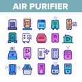Air Purifier Devices Color Icons Set Vector Royalty Free Stock Photo