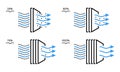 Air purifier. Air filter line icon. Solid Particle Filter, dust cleaner, 25, 100, 50, 75 percentage,illustration vector