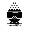 air purifier icon, black vector sign with editable strokes, concept illustration Royalty Free Stock Photo