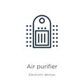 Air purifier icon. Thin linear air purifier outline icon isolated on white background from electronic devices collection. Line Royalty Free Stock Photo