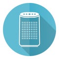 Air purifier vector icon, flat design ionizer symbol, round web button