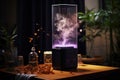 air purifier with visible particles being filtered