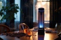 air purifier with visible particles being filtered