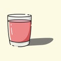 Pink water glass icon. Royalty Free Stock Photo