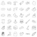 Air quality icons set, outline style