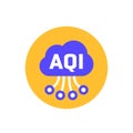 Air quality index, AQI icon, flat vector
