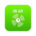 On air radio icon green Royalty Free Stock Photo