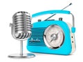 ON AIR radio microphone retro vintage fm broadcasting interview transmitter Royalty Free Stock Photo