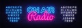 On Air Radio neon sign vector. On Air Radio Design template neon sign, light banner, neon signboard, nightly bright Royalty Free Stock Photo