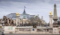 An air of revolt in Paris, on the bridge Alexandre III, between the quai d`orsay and the Grand Palais Royalty Free Stock Photo