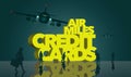Air rewards, air miles reward credit cards are the subject. The words air miles credit cards is surrounded by business travelers