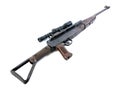 Air rifle isolated over white. Air gun isolated. Long air gun isolated Royalty Free Stock Photo