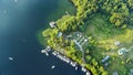 Air scape from balloon, view of woods and lakes, bird eye view