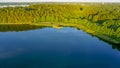 Air scape from balloon, view of woods and lakes, bird eye view