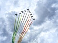 Air show aerobatic italian team Royalty Free Stock Photo