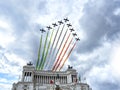 Air show aerobatic italian team Royalty Free Stock Photo