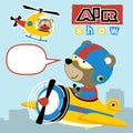 Funny animals pilot cartoon Royalty Free Stock Photo