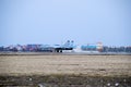 Air show in the sky above the Krasnodar airport flight school. Royalty Free Stock Photo