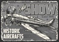 Air show vintage monochrome sticker